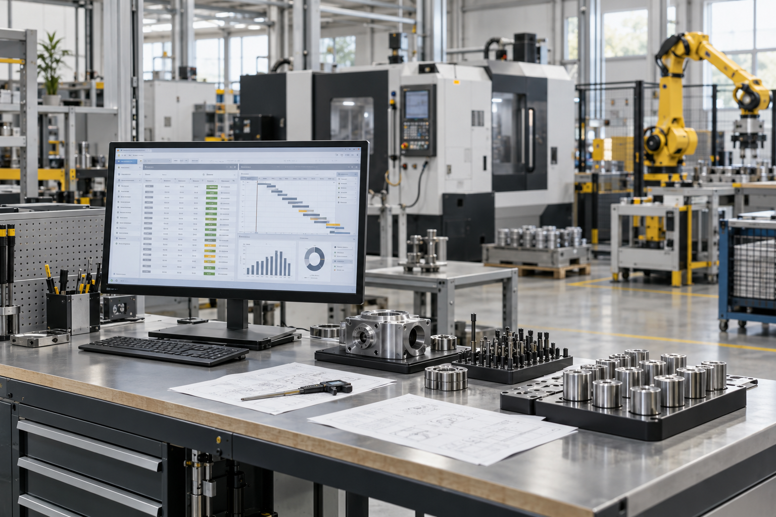 Stație de lucru pentru planificare ERP într-un mediu de producție